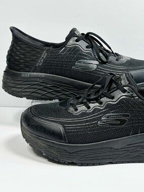 Skechers Work Slip-Ins Mens 11.5 Black SR Relaxed Fit Max Cushioning Elite Shoes